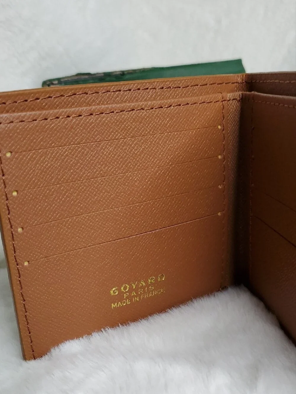 Goyard Black and Brown Chevron Pattern Money Clip Wallet